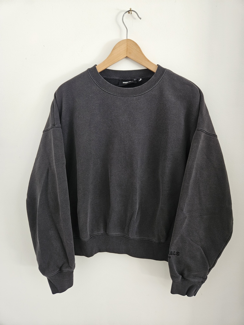 Fear Of God Essentials Charcoal Crewneck Sweatshirt Womens Extra Small Oversized